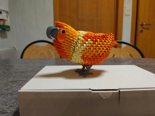 Origami 3d Papagei in Orange